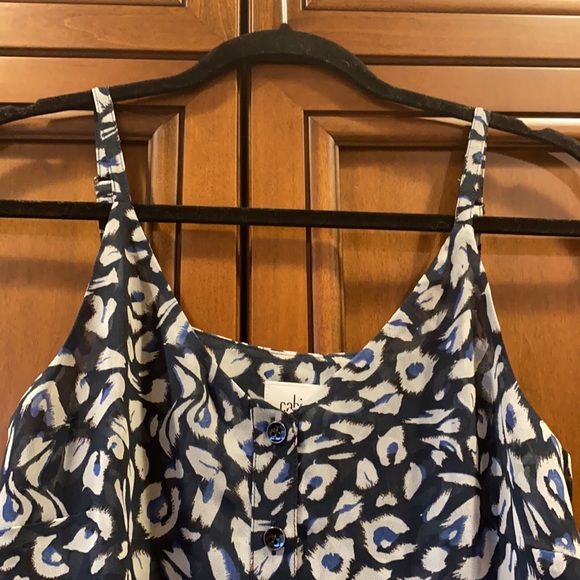 CAbi Purr blue leopard peplum tank - Picture 4 of 8